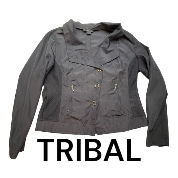 TRIBAL Women’s Black Medium Vented Jacket Zipper pockets - Picture 4 of 9